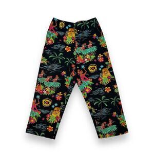 80's Vintage Hawaiian Pine Cove Hula Girl Cropped Ankle High Waist Pants Sz 4